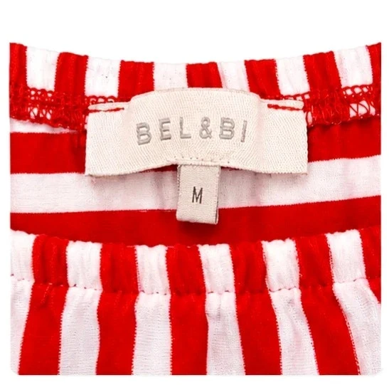 Top épaules dénudées Bel&Bo rouge et blanc – Rayures – Taille M – photo 2